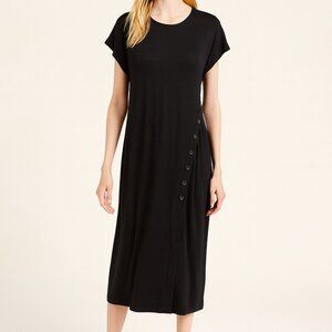 Kaia Short Sleeve Side Button Detail Midi Dress XLP